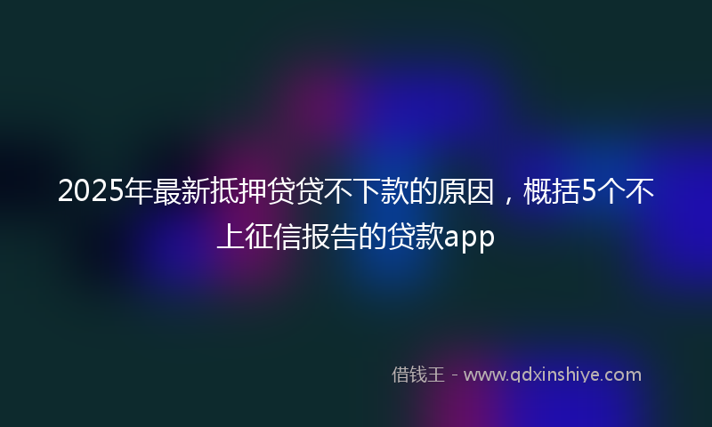 2025年最新抵押贷贷不下款的原因，概括5个不上征信报告的贷款app