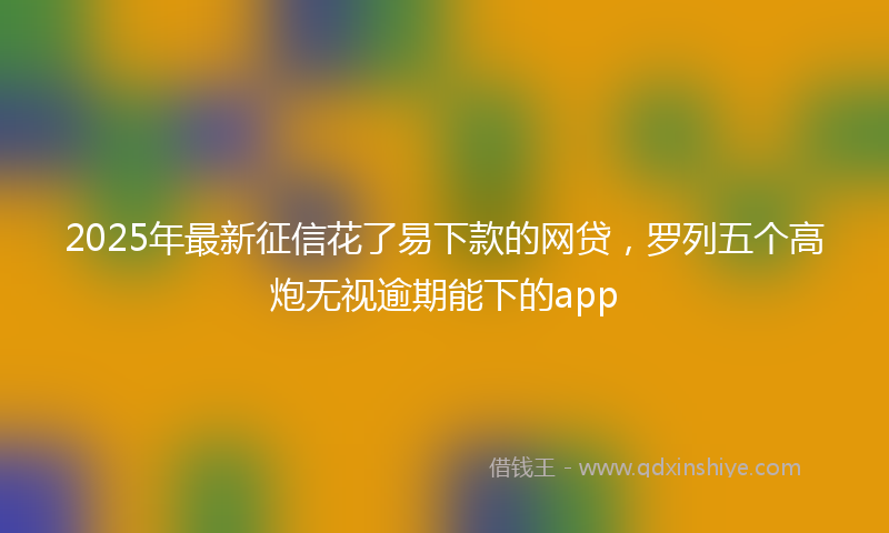 2025年最新征信花了易下款的网贷，罗列五个高炮无视逾期能下的app