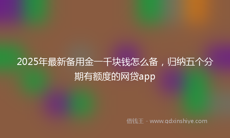 2025年最新备用金一千块钱怎么备，归纳五个分期有额度的网贷app