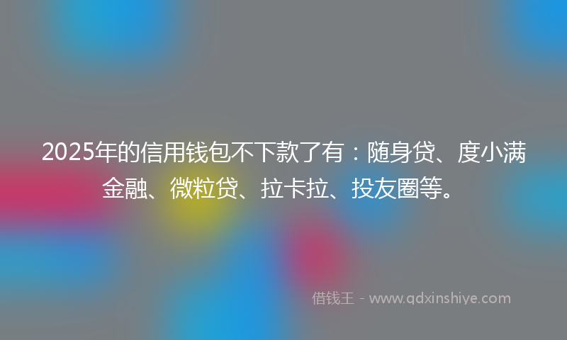 2025年的信用钱包不下款了有：随身贷、度小满金融、微粒贷、拉卡拉、投友圈等。