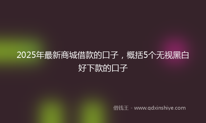 2025年最新商城借款的口子，概括5个无视黑白好下款的口子
