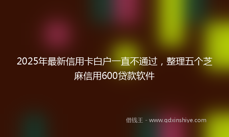 2025年最新信用卡白户一直不通过，整理五个芝麻信用600贷款软件