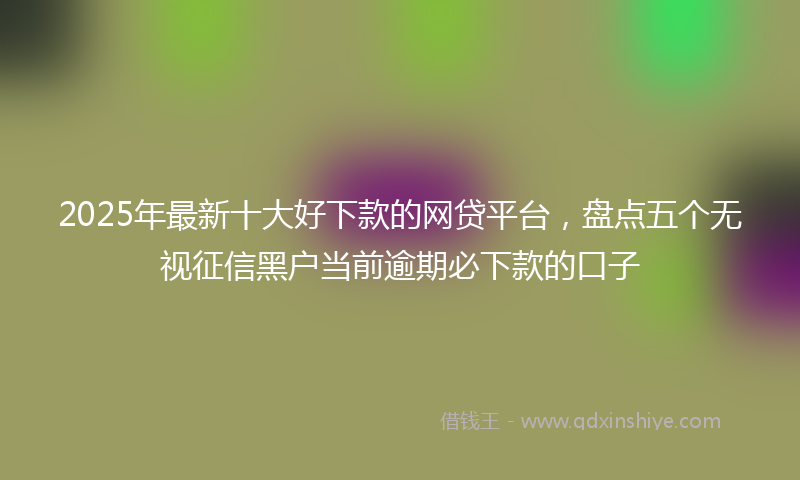 2025年最新十大好下款的网贷平台，盘点五个无视征信黑户当前逾期必下款的口子