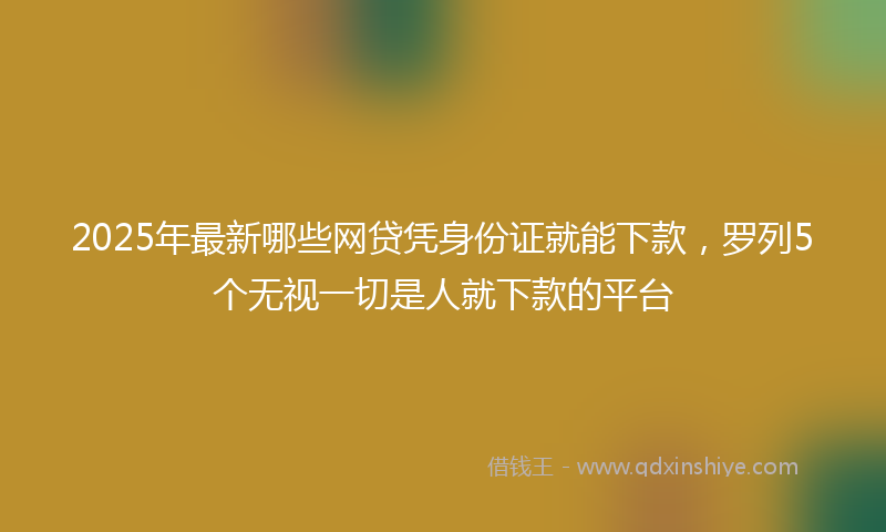 2025年最新哪些网贷凭身份证就能下款，罗列5个无视一切是人就下款的平台