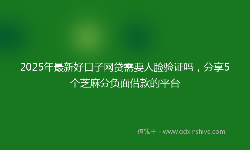 2025年最新好口子网贷需要人脸验证吗，分享5个芝麻分负面借款的平台