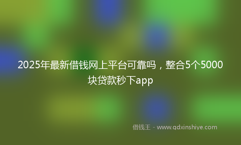 2025年最新借钱网上平台可靠吗，整合5个5000块贷款秒下app