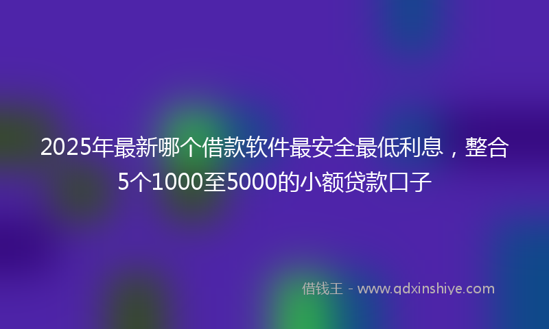 2025年最新哪个借款软件最安全最低利息，整合5个1000至5000的小额贷款口子