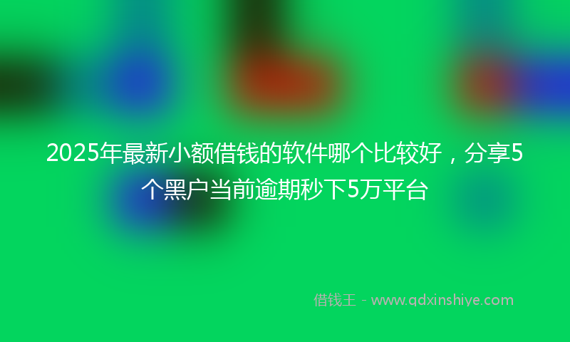 2025年最新小额借钱的软件哪个比较好，分享5个黑户当前逾期秒下5万平台
