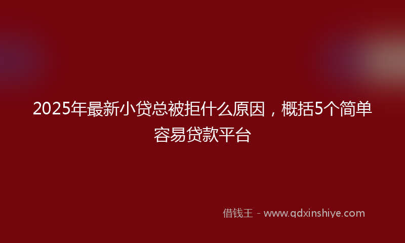 2025年最新小贷总被拒什么原因，概括5个简单容易贷款平台