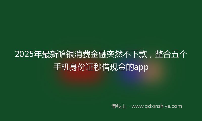 2025年最新哈银消费金融突然不下款，整合五个手机身份证秒借现金的app