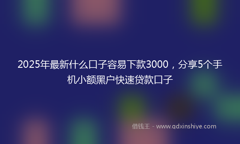 2025年最新什么口子容易下款3000，分享5个手机小额黑户快速贷款口子