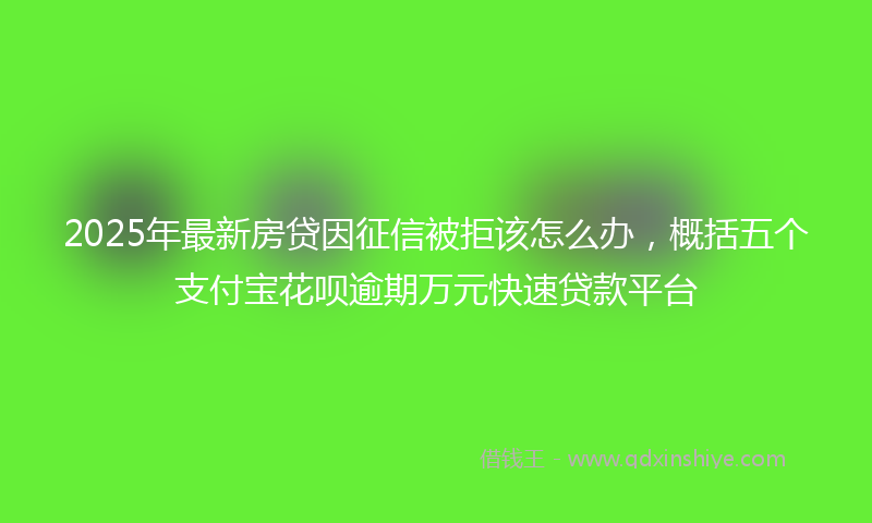 2025年最新房贷因征信被拒该怎么办，概括五个支付宝花呗逾期万元快速贷款平台