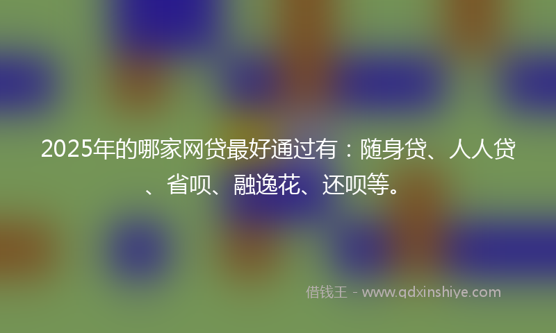 2025年的哪家网贷最好通过有：随身贷、人人贷、省呗、融逸花、还呗等。