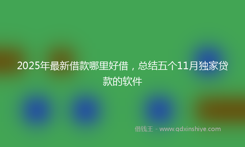 2025年最新借款哪里好借，总结五个11月独家贷款的软件