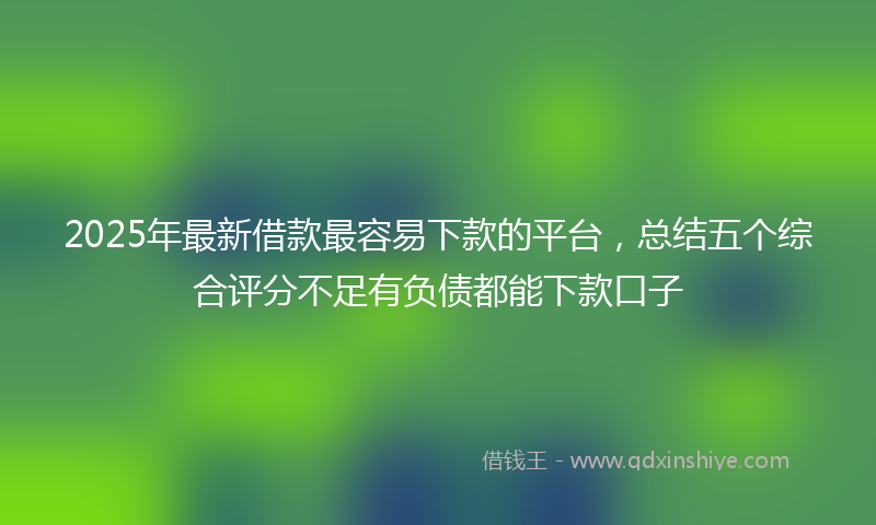 2025年最新借款最容易下款的平台，总结五个综合评分不足有负债都能下款口子