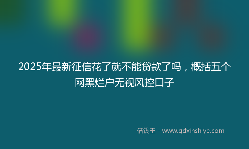 2025年最新征信花了就不能贷款了吗，概括五个网黑烂户无视风控口子