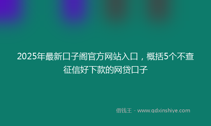 2025年最新口子阁官方网站入口，概括5个不查征信好下款的网贷口子