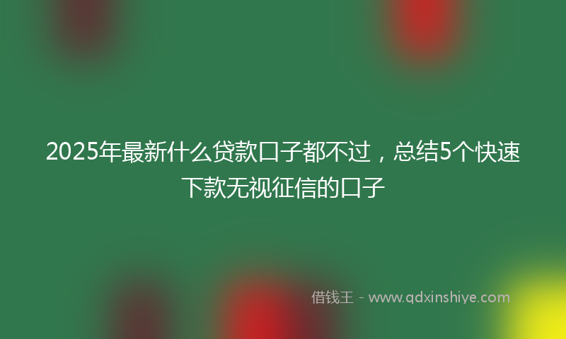 2025年最新什么贷款口子都不过，总结5个快速下款无视征信的口子