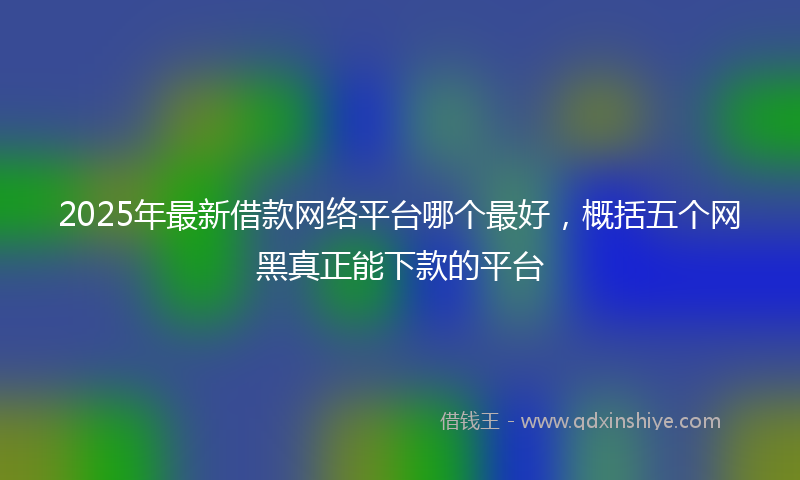 2025年最新借款网络平台哪个最好，概括五个网黑真正能下款的平台