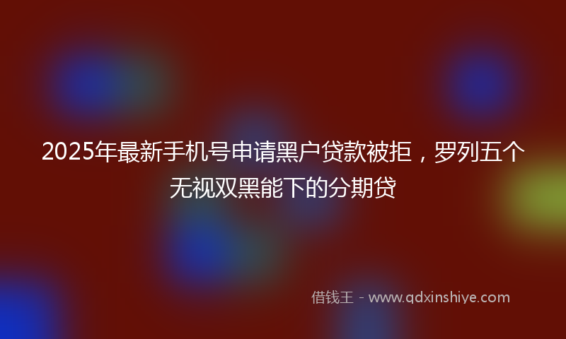 2025年最新手机号申请黑户贷款被拒，罗列五个无视双黑能下的分期贷