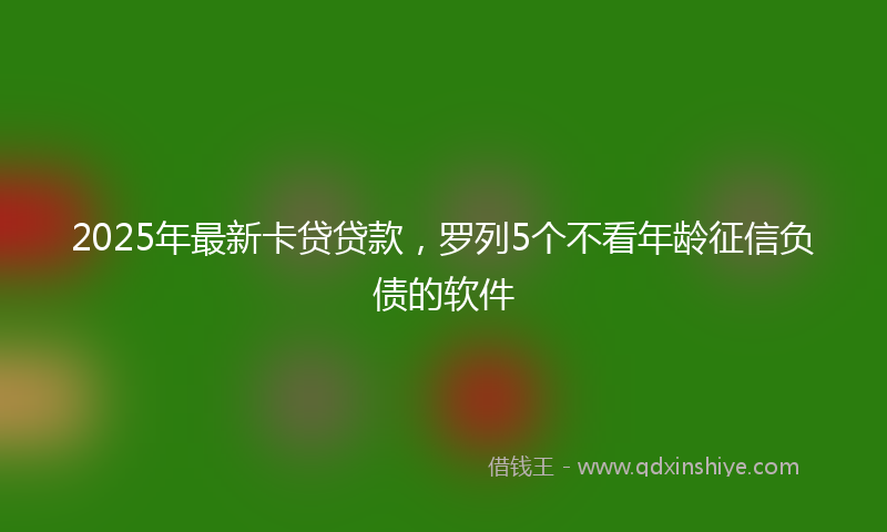 2025年最新卡贷贷款，罗列5个不看年龄征信负债的软件