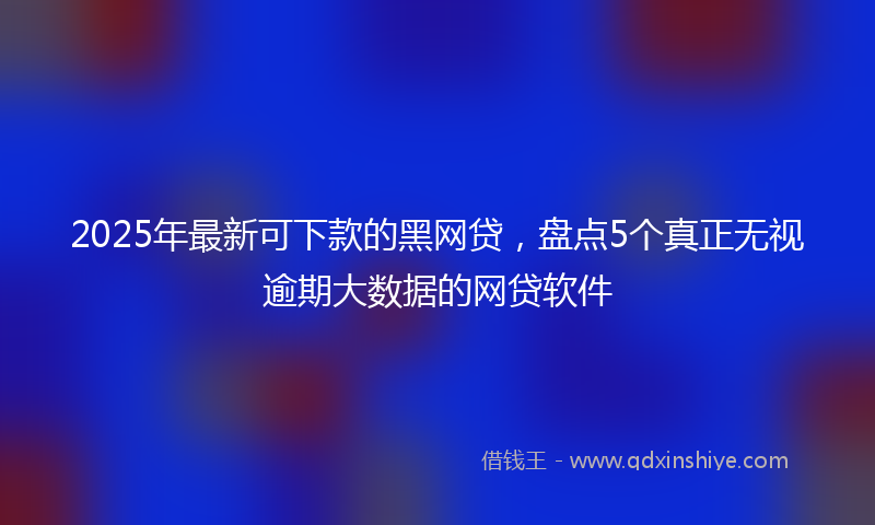 2025年最新可下款的黑网贷，盘点5个真正无视逾期大数据的网贷软件