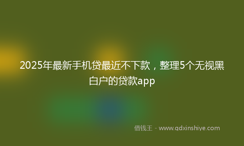 2025年最新手机贷最近不下款，整理5个无视黑白户的贷款app