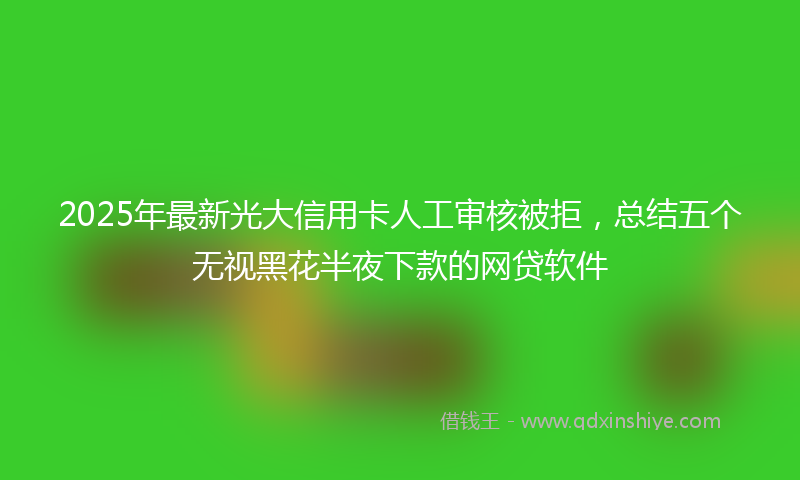 2025年最新光大信用卡人工审核被拒，总结五个无视黑花半夜下款的网贷软件