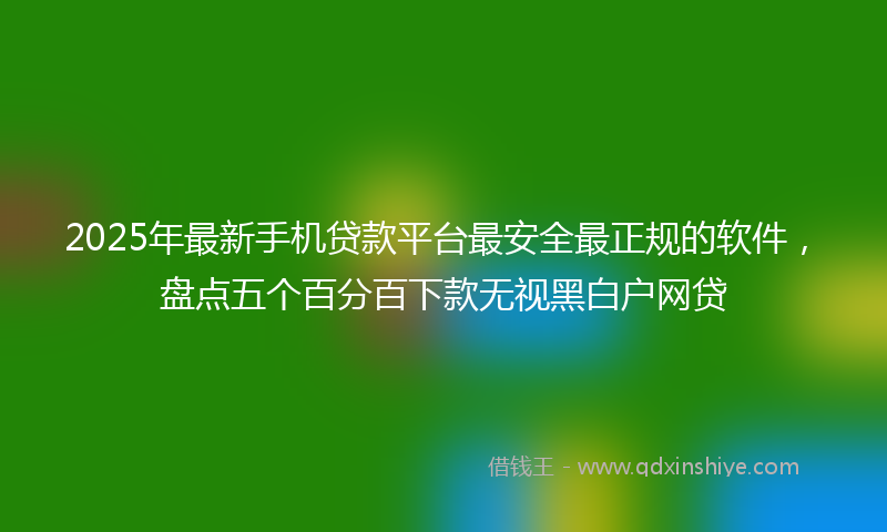 2025年最新手机贷款平台最安全最正规的软件，盘点五个百分百下款无视黑白户网贷