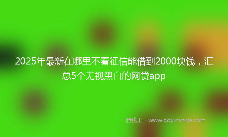 2025年最新在哪里不看征信能借到2000块钱，汇总5个无视黑白的网贷app