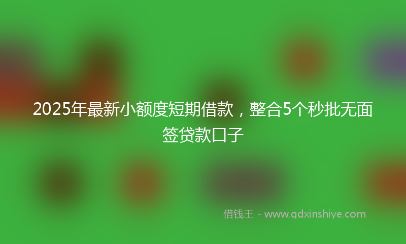 2025年最新小额度短期借款，整合5个秒批无面签贷款口子