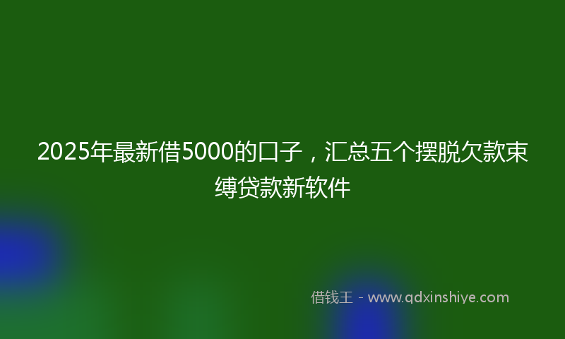 2025年最新借5000的口子，汇总五个摆脱欠款束缚贷款新软件
