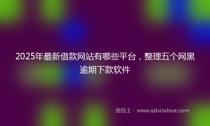 2025年最新借款网站有哪些平台，整理五个网黑逾期下款软件