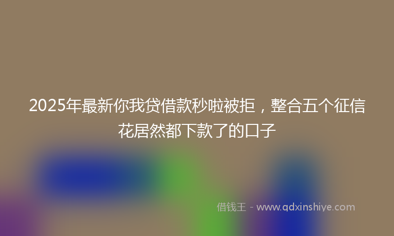 2025年最新你我贷借款秒啦被拒，整合五个征信花居然都下款了的口子