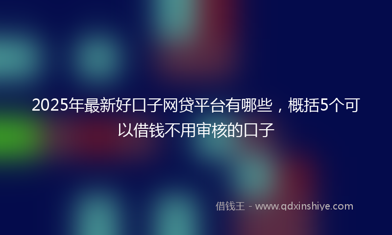 2025年最新好口子网贷平台有哪些，概括5个可以借钱不用审核的口子