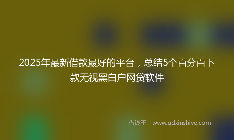 2025年最新借款最好的平台，总结5个百分百下款无视黑白户网贷软件