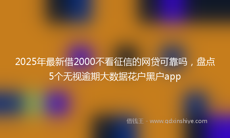 2025年最新借2000不看征信的网贷可靠吗，盘点5个无视逾期大数据花户黑户app