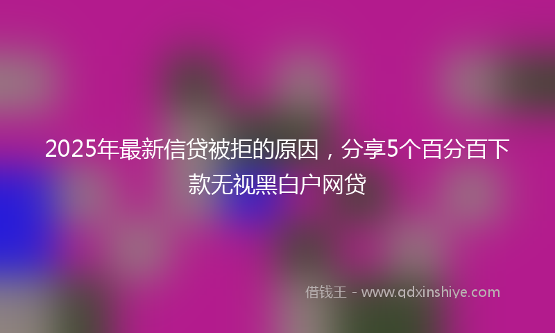 2025年最新信贷被拒的原因，分享5个百分百下款无视黑白户网贷