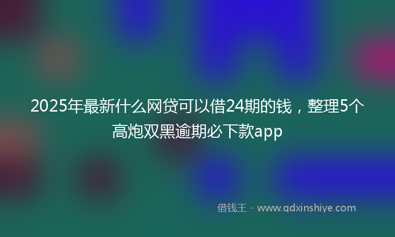 2025年最新什么网贷可以借24期的钱，整理5个高炮双黑逾期必下款app