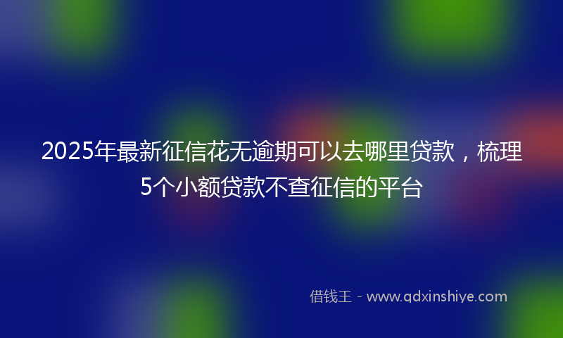 2025年最新征信花无逾期可以去哪里贷款，梳理5个小额贷款不查征信的平台