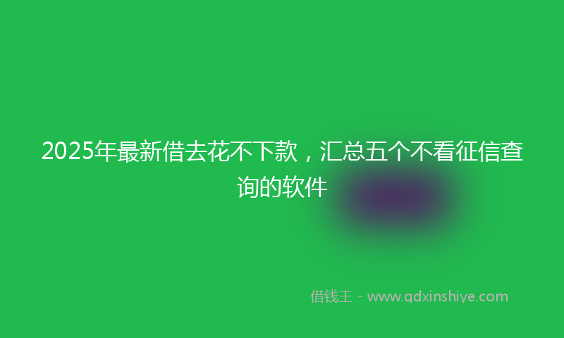 2025年最新借去花不下款，汇总五个不看征信查询的软件