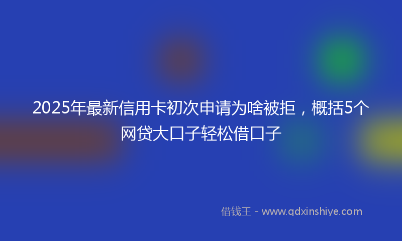 2025年最新信用卡初次申请为啥被拒，概括5个网贷大口子轻松借口子