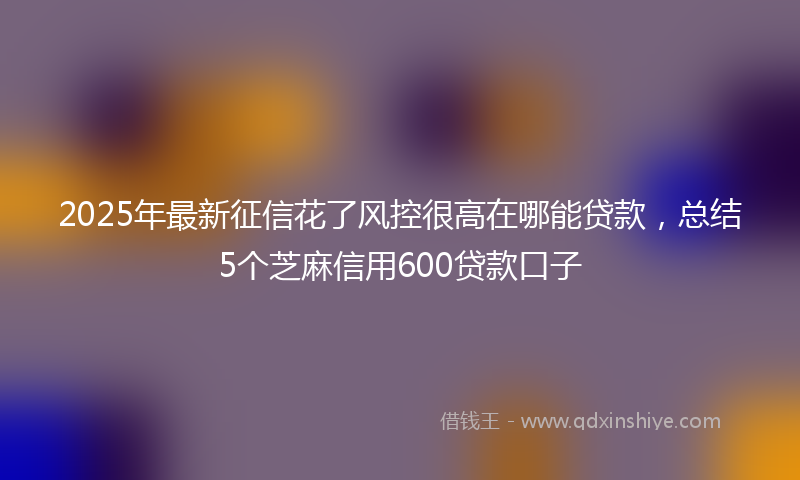 2025年最新征信花了风控很高在哪能贷款，总结5个芝麻信用600贷款口子