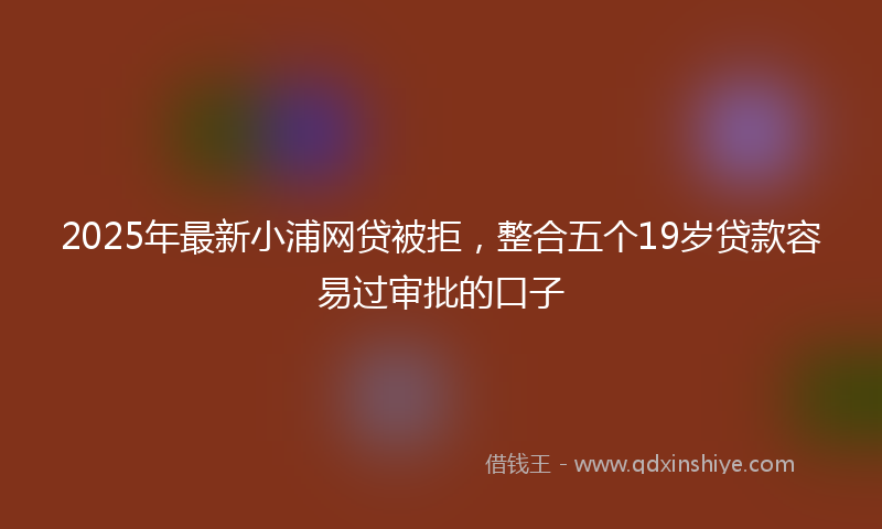 2025年最新小浦网贷被拒，整合五个19岁贷款容易过审批的口子