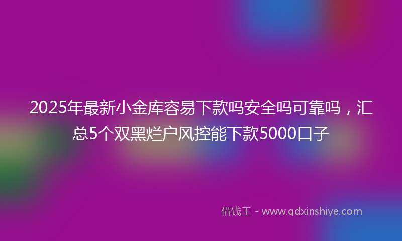 2025年最新小金库容易下款吗安全吗可靠吗，汇总5个双黑烂户风控能下款5000口子