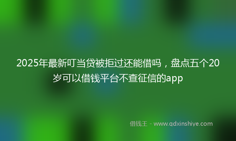 2025年最新叮当贷被拒过还能借吗，盘点五个20岁可以借钱平台不查征信的app