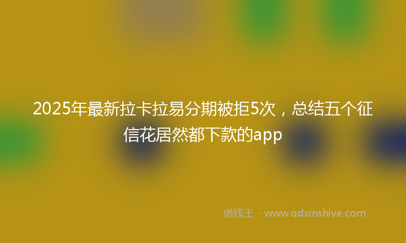2025年最新拉卡拉易分期被拒5次，总结五个征信花居然都下款的app