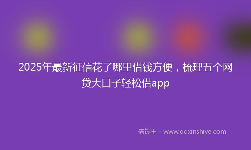 2025年最新征信花了哪里借钱方便，梳理五个网贷大口子轻松借app