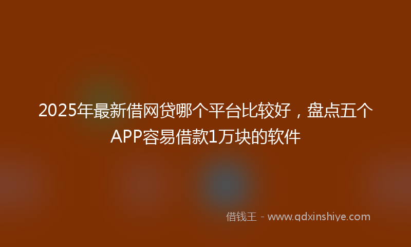2025年最新借网贷哪个平台比较好，盘点五个APP容易借款1万块的软件
