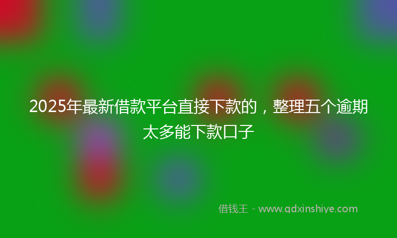 2025年最新借款平台直接下款的，整理五个逾期太多能下款口子
